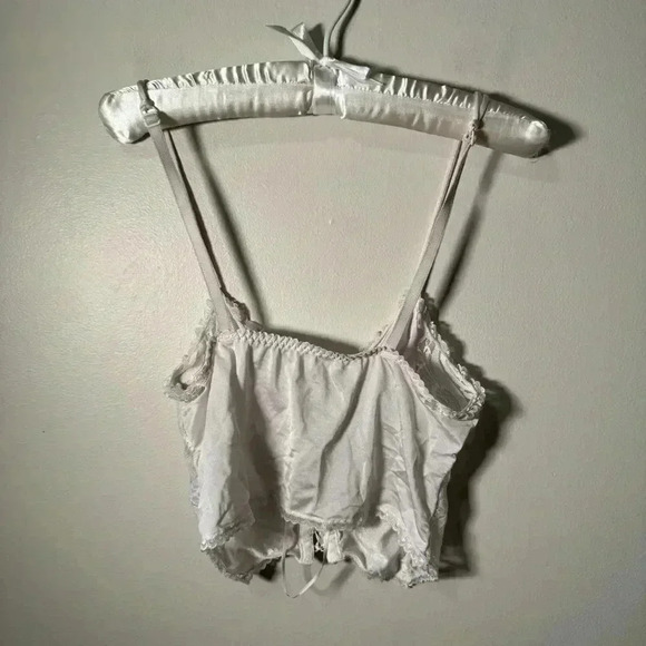 Vintage lace & nylon cropped top XS/S - Picture 4 of 4